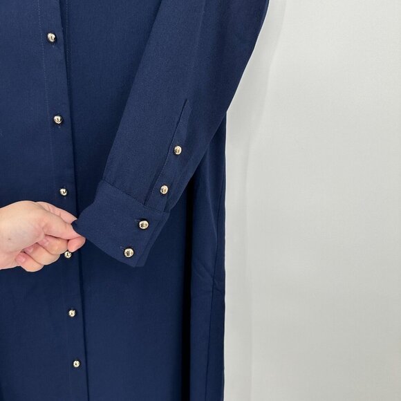 Pomander Place by Tuckernuck Women's Admiral Blue Anderson Dress Button Front XS - Picture 5 of 8